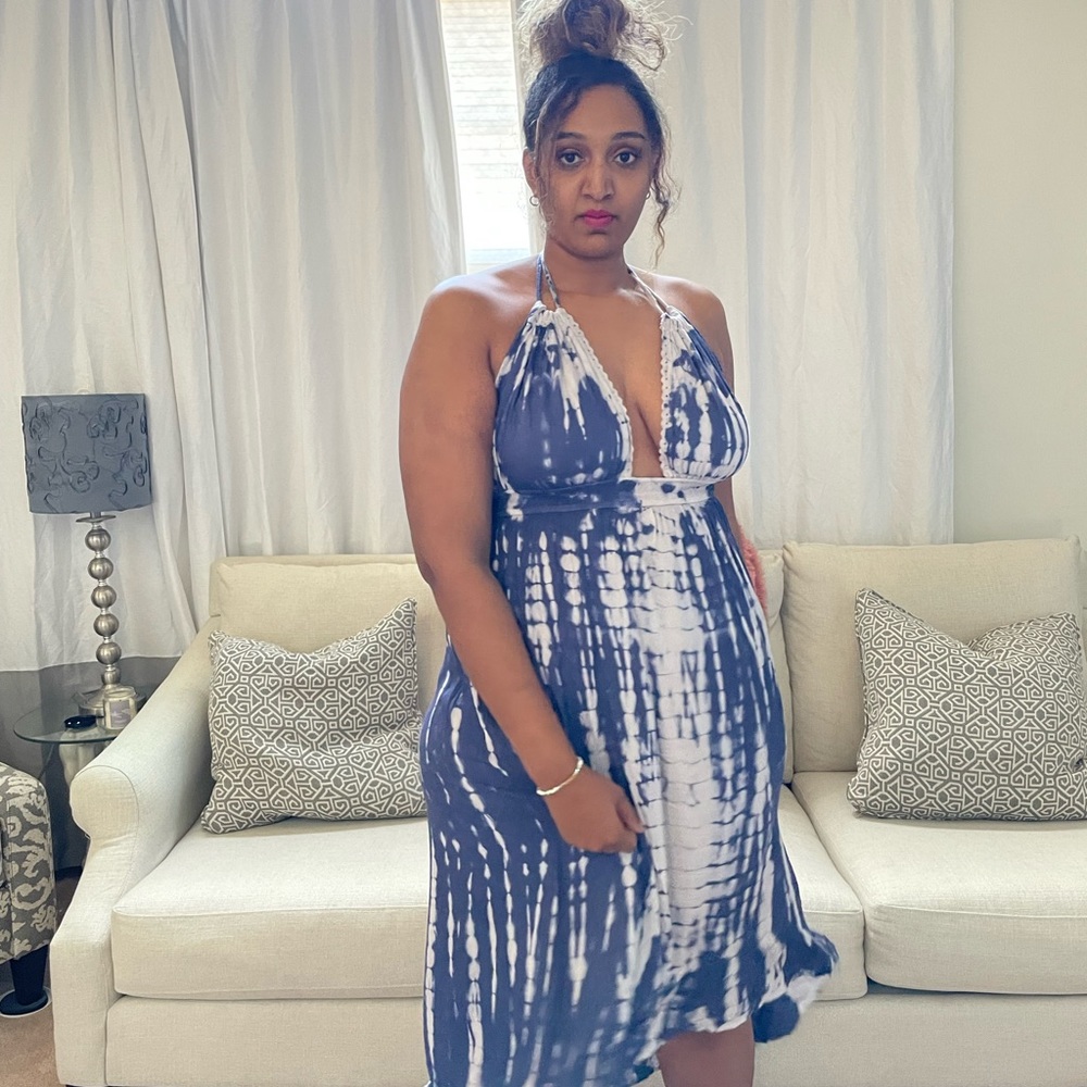 Tie Dye Maxi Halter Dress